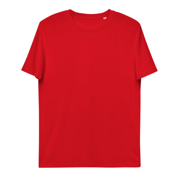 klasikiniai medvilnės marškinėliai unisex organic cotton t shirt red front 61eda7196bfbf