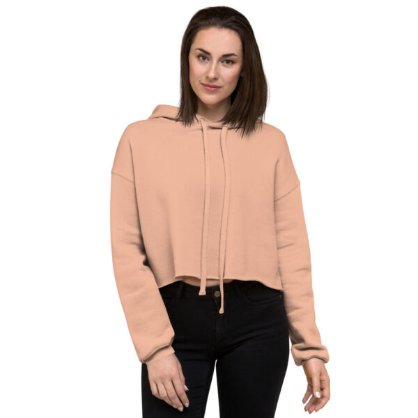 moteriškas džemperis iškirptas womens cropped hoodie peach front 61f16d276ee82