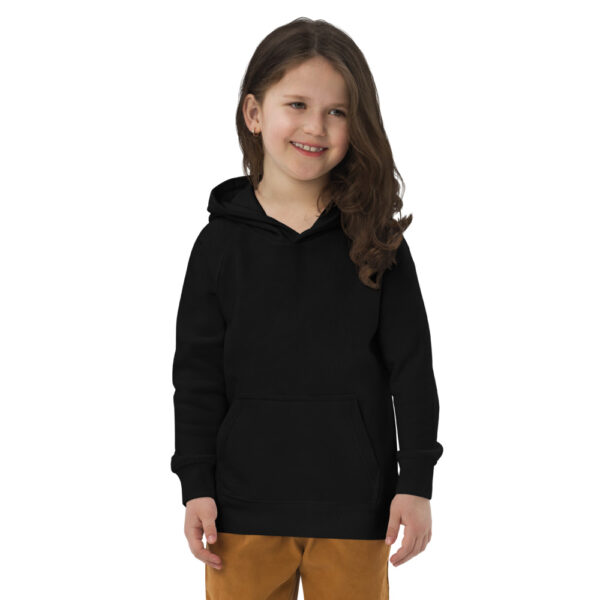 vaikiškas ekologiškas džemperis kids eco hoodie black front 61fa4e029a6b8