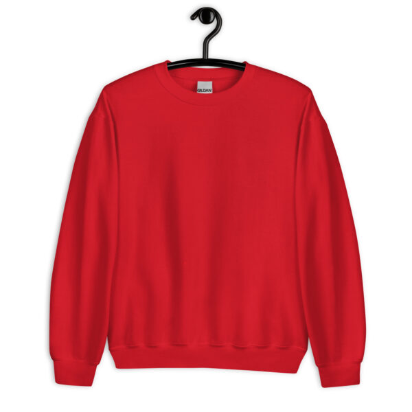 unisex organiškas megztinis unisex crew neck sweatshirt red front 65af8d9b0fa62