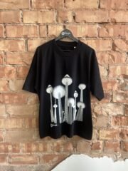 Oversized unisex organinės medvilnės marškinėliai “TeleGrybas”