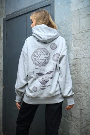 Spauda ant Drabužių Dzemperis su kapisonu „geometric face