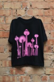 Oversized unisex organinės medvilnės marškinėliai “TeleGrybas” - Image 2