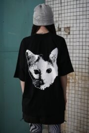 Organinės medvilnės unisex marškinėliai „CatRave“