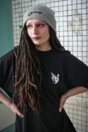 Organinės medvilnės unisex marškinėliai „CatRave“ - Image 3
